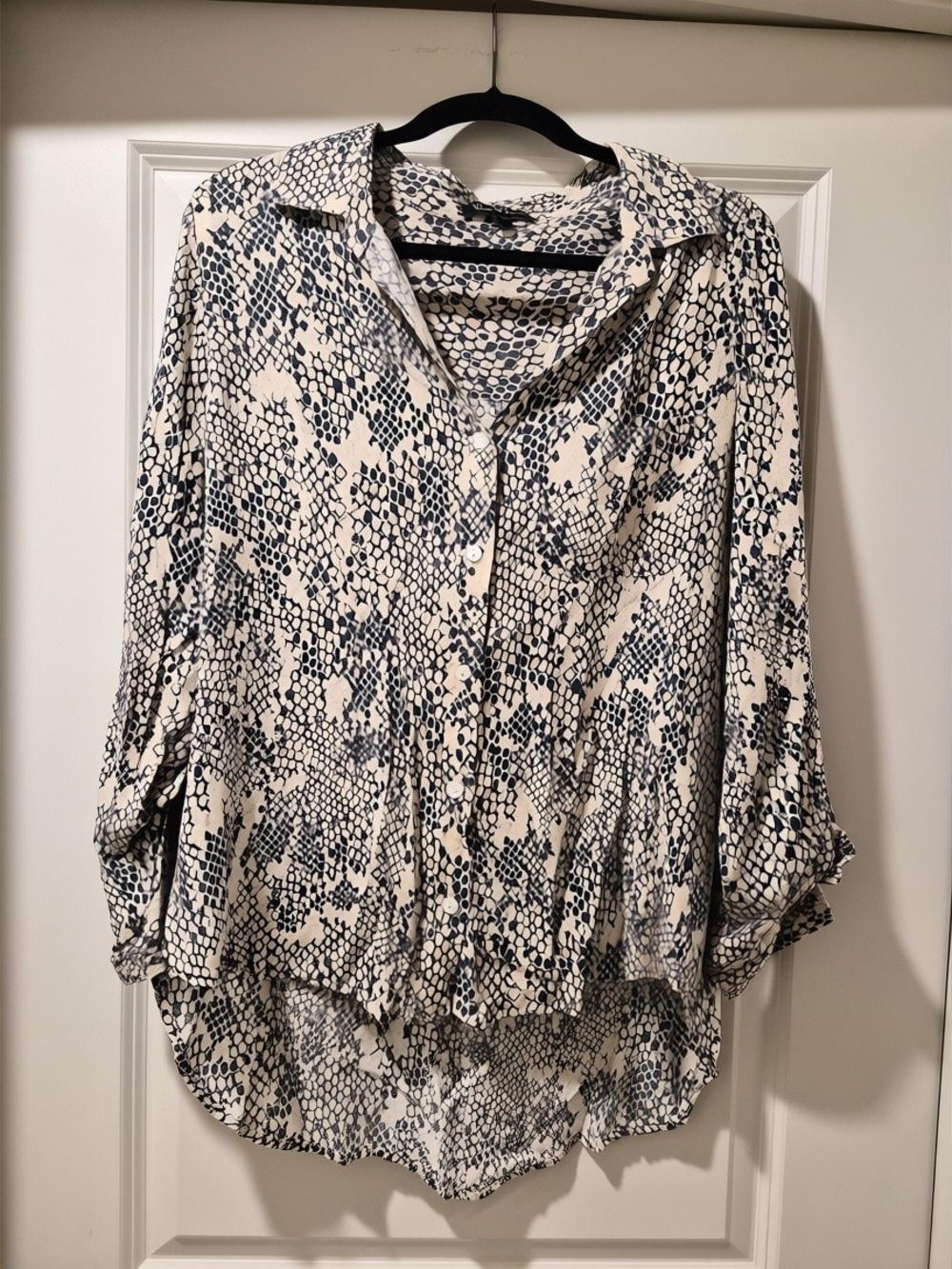 Velvet Heart Cream and Black Printed Button-Down Shirt
